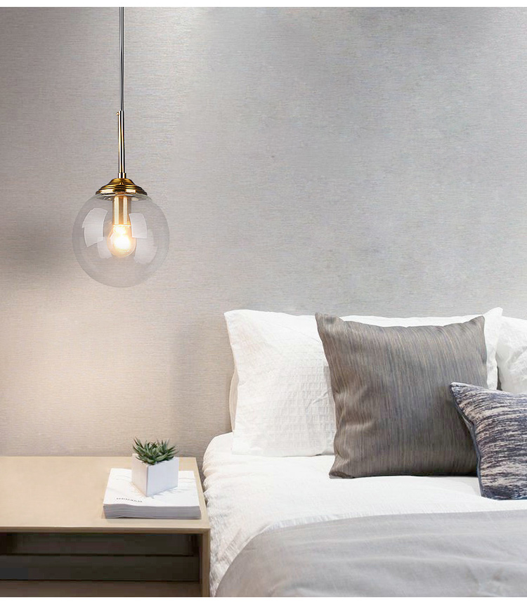 Nordic restaurant  Ball bar chandelier bedroom single head bedside chandelier