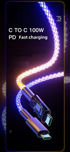 66W 3 in 1 LED充電ケーブル、RGBグローイング高速充電コード照明/タイプC/マイクロUSBケーブル (i-Phone、Samsung、Huawei、Android用) - Product Image 4