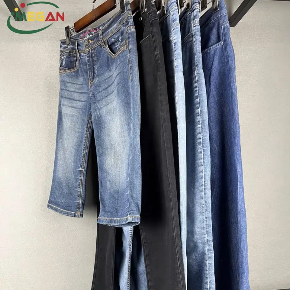 Megan barato mixto de segunda mano Mitumba ropa a granel señoras marca excedentes usados Jeans