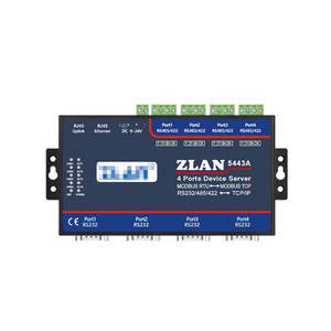4 puertos RS232 RS485 RS422 a Ethernet TCP IP Converter Modbus RTU TCP Gateway Servidor de dispositivo serie ZLAN5443A