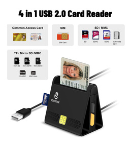ZOWEETEK USB Lector de tarjetas bancarias Pago Todo en uno SD TF Lector de tarjetas de memoria ISO 7816 EMV ATM IC ID SIM Lector de tarjetas de crédito Escritor - Product Image 2