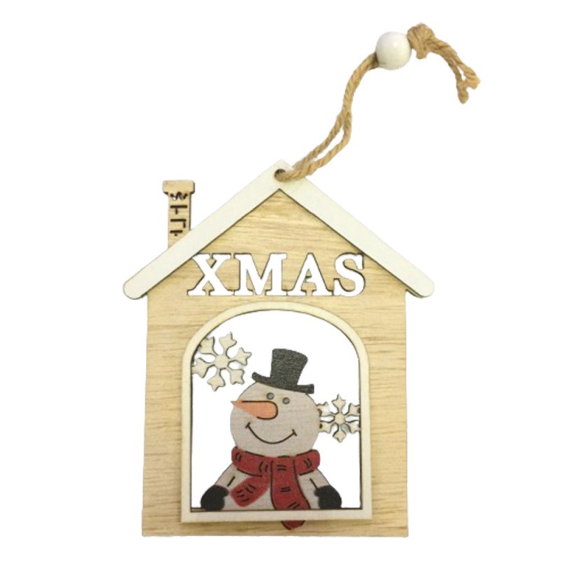 Bonhomme de neige avec toit blanc et décoration de maison, 10*11,5*0,3 cm