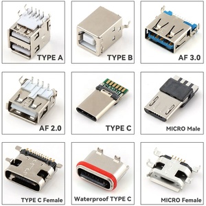 A型smt母连接器4针直角smd <span class=keywords><strong>usb</strong></span>带法兰的母连接器