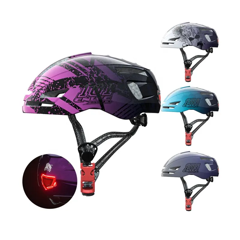 Enlee Capacete Mountain Bike Capacete Ultra Leve Inteligente Luz Traseira Esporte Ao Ar Livre Bicicleta De Estrada Capacete De Ciclismo Com Luz