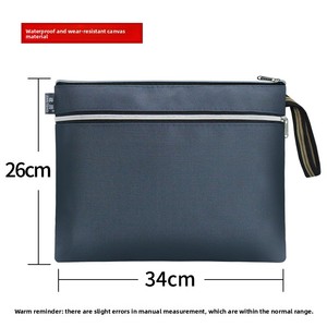 A4 Vải tập tin Túi hai lớp họp tài liệu tổ chức không thấm nước dày dây kéo thư mục cho vật tư văn phòng - Product Image 6