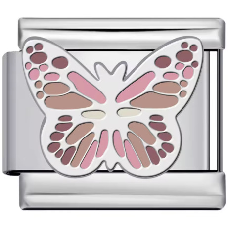 4948-marron-rose-gris papillon Argent