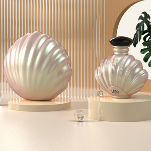 Custom Wholesale <strong>100</strong> <strong>ml</strong> Glass Perfume Bottle High Quality Unique Luxury Shell Shape Empty Spray Bottle with Magnetic Cap and <strong>Box</strong> - Product Image 3