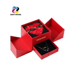 Tùy Chỉnh Vuông Các Tông Hộp Quà Tặng Cho Hoa Hồng Bó Hoa Giấy Với Ruy Băng Miếng Bọt Biển Lót Matt Cán Cho Hàng Thủ Công In Sticker - Product Image 1