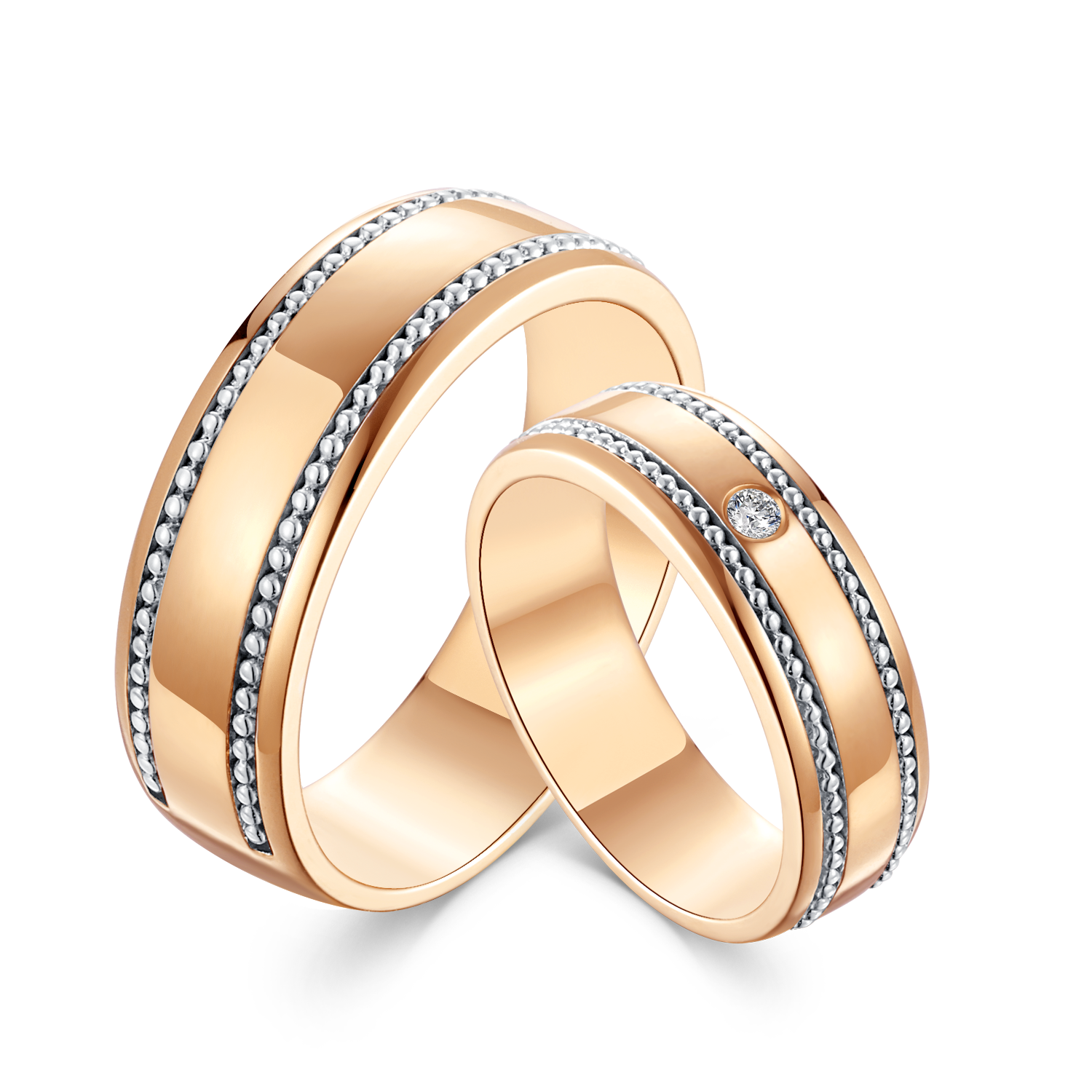 Oro rosa y blanco de 18 quilates