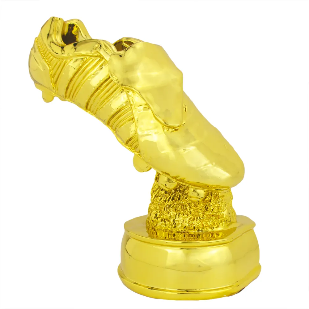 Trofeo de fútbol personalizado con Bota dorada, trofeo de resina chapado en oro, premios conmemorativos de los mejores aficionados