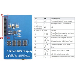 Diymall Display LCD TFT da 3.5 "pollici modulo SPI ILI9486 Touch Screen resistivo 480x320 5V per Raspberry Pi A + B B + 2B 3B 3B + 4B - Product Image 5