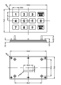 Tastiera in acciaio inossidabile a matrice 3x4 tastiera con telecomando in metallo - Product Image 6