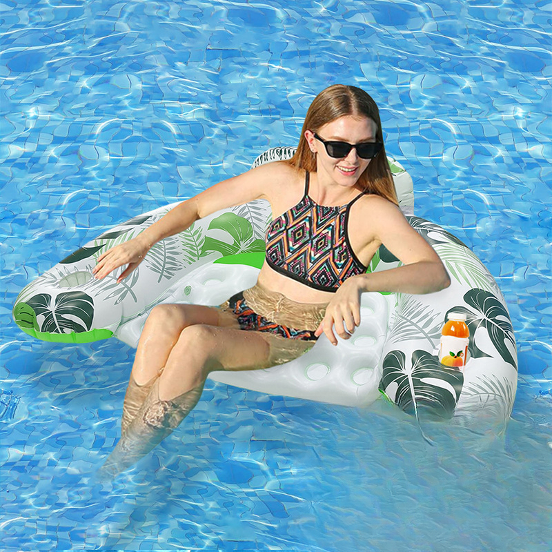 U-shaped leaf seat floating row, green