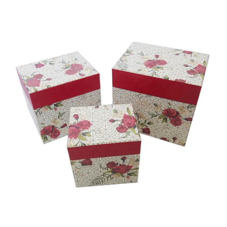 Set di scatole di carta quadrate nidificate ecologiche di design personalizzato di fabbrica scatola di imballaggio regalo scatola di gioielli in cartone - Product Image 4
