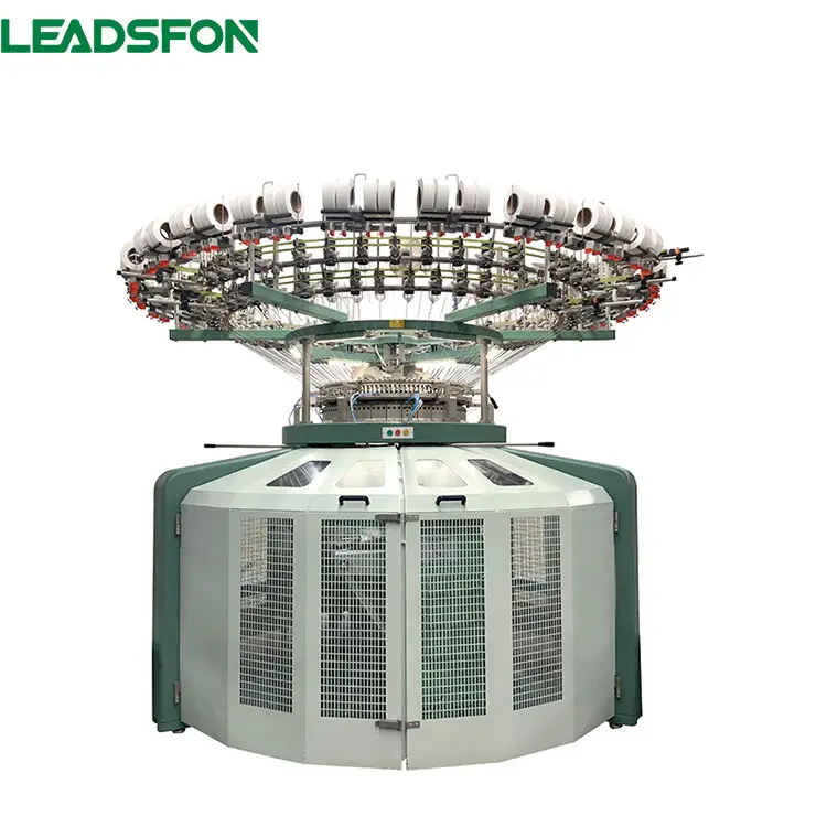 Leadsfon-máquina de punto de bordado Circular de un solo lado, última máquina de punto