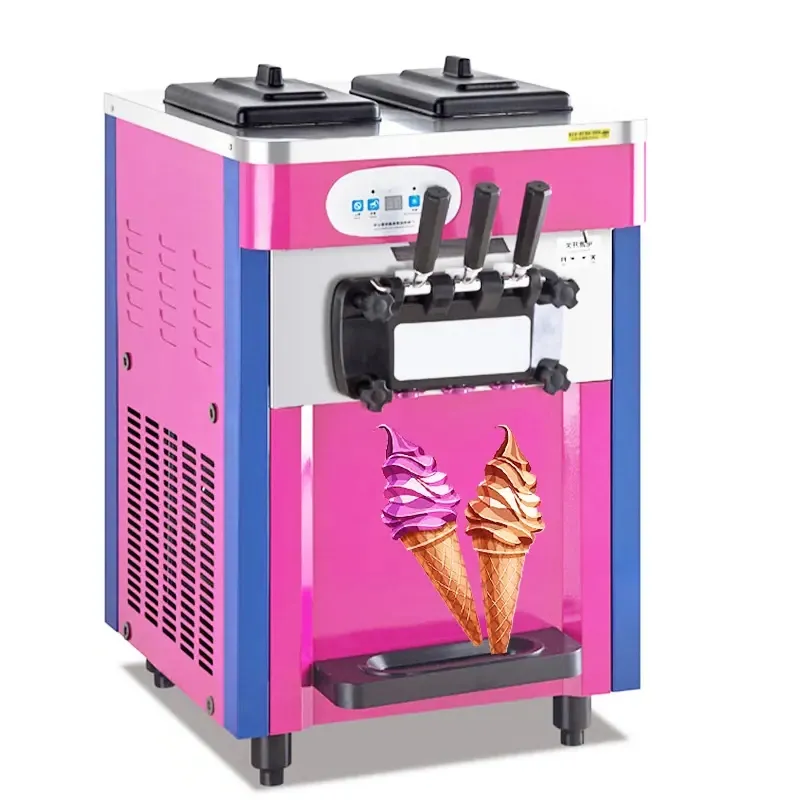 Stainless New Commercial Table Top Three Flavor Soft Ice Cream Machine Mini Soft Ice Cream Machine Price Small Ice Cream Maker