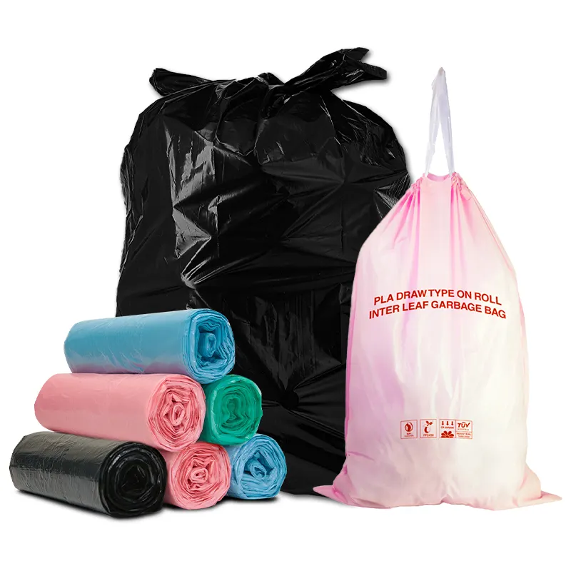 Экологичное сырье, биоразлагаемые многоразовые пластиковые мешки для мусора, биоразлагаемые