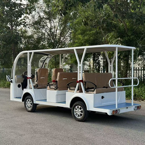 Light Green 11-14 Seats 4000W Electric Sightseeing Trolley Robust Quiet For Water Park & Scenic Spot Shuttle Service - Product Image 3