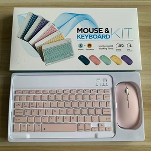 Dispositivos de batería Teclado inalámbrico Ratón para Apple iPad Xiaomi Samsung Huawei Teléfono Tablet PC Android IOS Windows Idioma personalizado