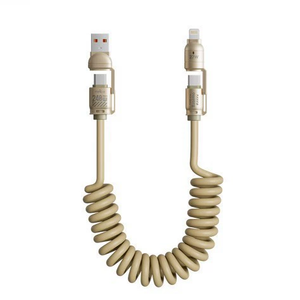 สายชาร์จ200ซม. 240W USB A USB ไปยัง Type-C สายชาร์จเร็ว2 IN 2สปริงสายเคเบิลข้อมูล4 in 1สำหรับโทรศัพท์ที่ใช้บนรถ - Product Image 2
