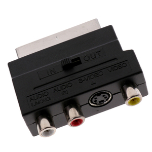 21-poliger Scart-Stecker auf 3-Cinch-AV-Buchse Composite-S-Video-Audio konverter adapter mit Ein/Aus-Schalter AV-Block-Scart-Adapter - Product Image 1
