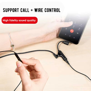 <strong>2</strong> <strong>in</strong> <strong>1</strong> USB C to 3.5mm Aux Adapter Braid Shielding TPE Jacket Headphone Jack Audio Cord Aux Male Female Converter for iOS Devices - Product Image 4