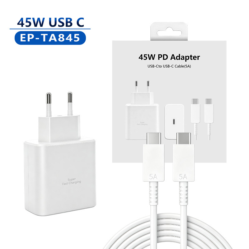 White(45w fast charge plug + 5A cable with box)