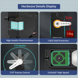 Hiwonder HPS-0127 микро высокоскоростной антиблокирующий сервопривод с высоким крутящим моментом PWM цифровой сервопривод 270 ° Угол управления - Product Image 4