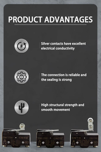 Interruptor de viaje de elevador de palanca de rodillo de bisagra larga CNTD 1NO 1NC Spdt interruptor de límite con 250vac/10a/5a Max Voltage CM-1703N - Product Image 4