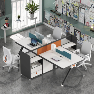 <strong>Multi</strong> <strong>Function</strong> 4 Person Staff Modular Office Partition Desk Combination Cabinet and Office <strong>Table</strong> - Product Image 5