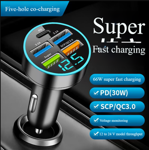 Gadget'lar yenilikçi özel araba şarjı adaptörü ile dijital ekran LED evrensel araba çakmak USB şarj için iPhone Android için - Product Image 2