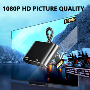 Pantalla de salida dual multipuerto Conector de color dorado Convertidor USB 3,0 a HDMI VGA 1080P para computadora a Monitor - Product Image 2