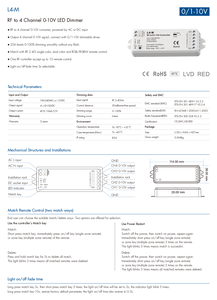 L4-MLチャンネルRFから0-10VACまたはDC入力LED調光器ライトコントローラーワイヤレスリモコン調光リモコン - Product Image 4