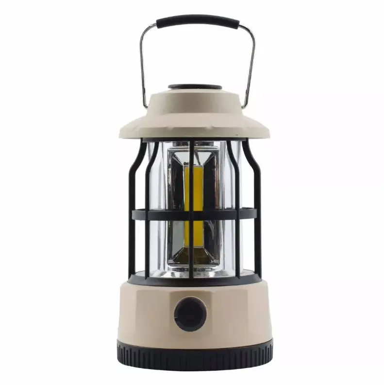 COB retro iron camping lantern 3*AA dry battery type-c rechargeable camping light Hanging dimmable tent light