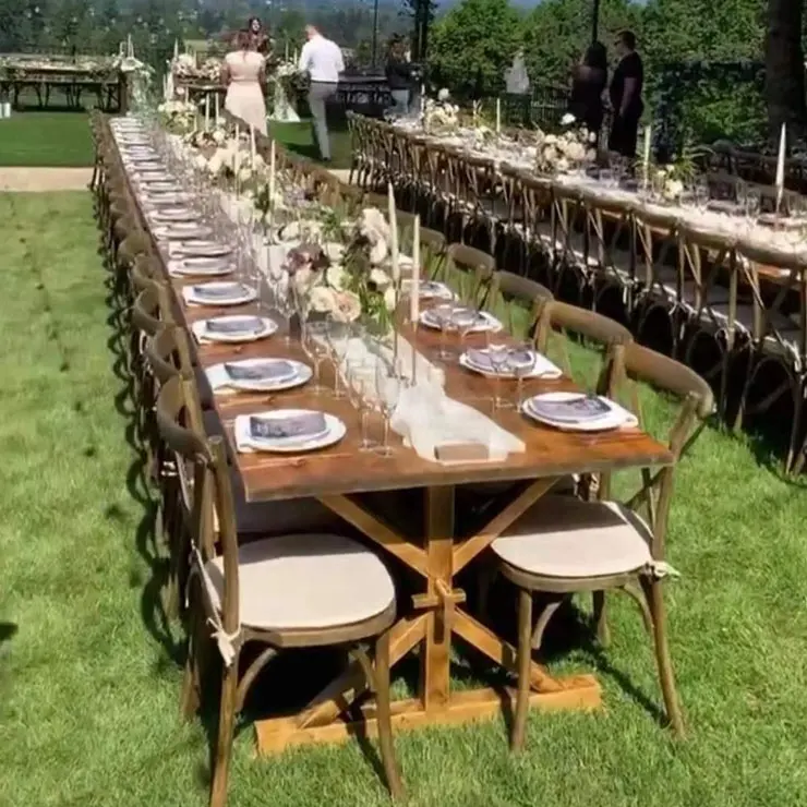 Sunzo Möbel Massivholz-Stachel Esstisch Bauernhof-Tisch Hochzeitstisch