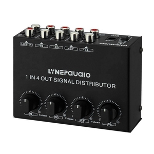 LYNEPAUAIO 1-in-4-out Amplificador de audio estéreo Amp Distribuidor de señal Entrada de 1 canal Salida de 4 canales Interfaz RCA Independiente - Product Image 1