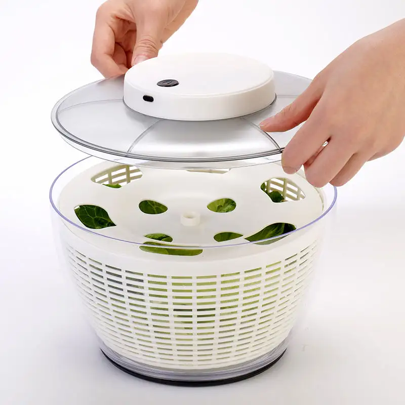 Amazon Venda Quente Lavadora De Vegetais Com Tigela Elétrica Multifuncional Girar Salada Vegetal Spinner