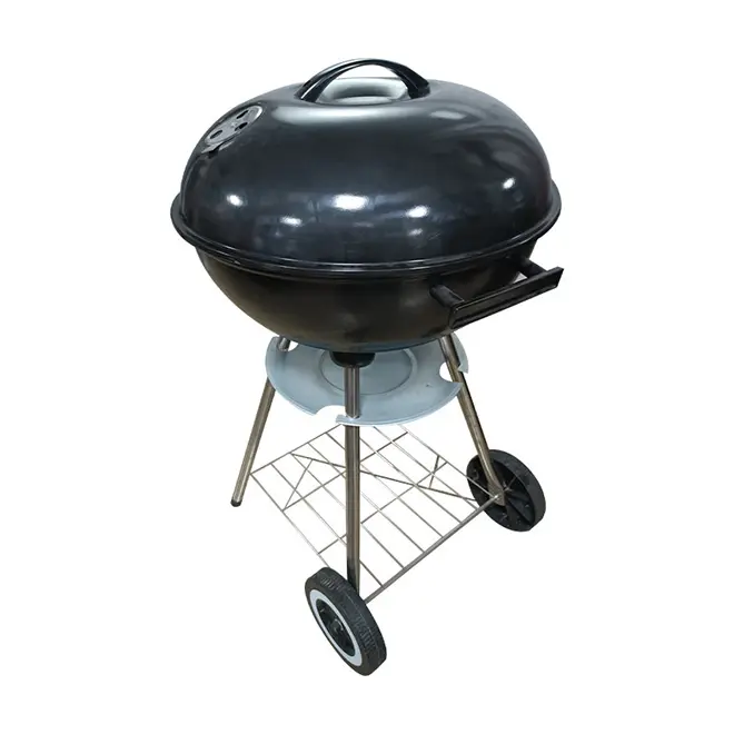 Grelha de carvão de 17 polegadas para churrasqueira, fogão para cozinhar ao ar livre, portátil e redondo com rodas, grelha, dropshipping