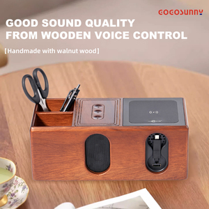 ลำโพงชุดของขวัญที่ชาร์จอุปกรณ์หลากหลายเสียง Hi-Fi DSP ทำจากไม้วอลนัททำด้วยมือ - Product Image 5