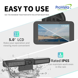 <strong>Backup</strong> <strong>Camera</strong> Kit 5&quot; LCD Reversing Monitor+IR Night Vision <strong>With</strong> Wireless Solar <strong>Camera</strong> IP65 Waterproof Rear View Back up <strong>Camera</strong> - Product Image 4