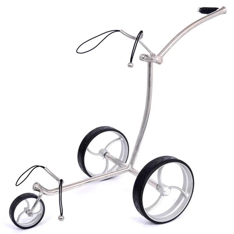 Chariot de golf portable fabriqué en usine chariot de golf pliant électrique à télécommande avec trois roues