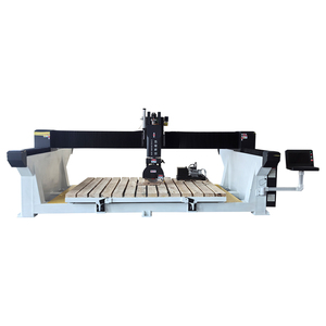 Multi funciones 5 ejes 2000x3200mm tamaño puente Sierra cortadora de piedra 5 ejes Cnc puente Sierra para mármol y granito