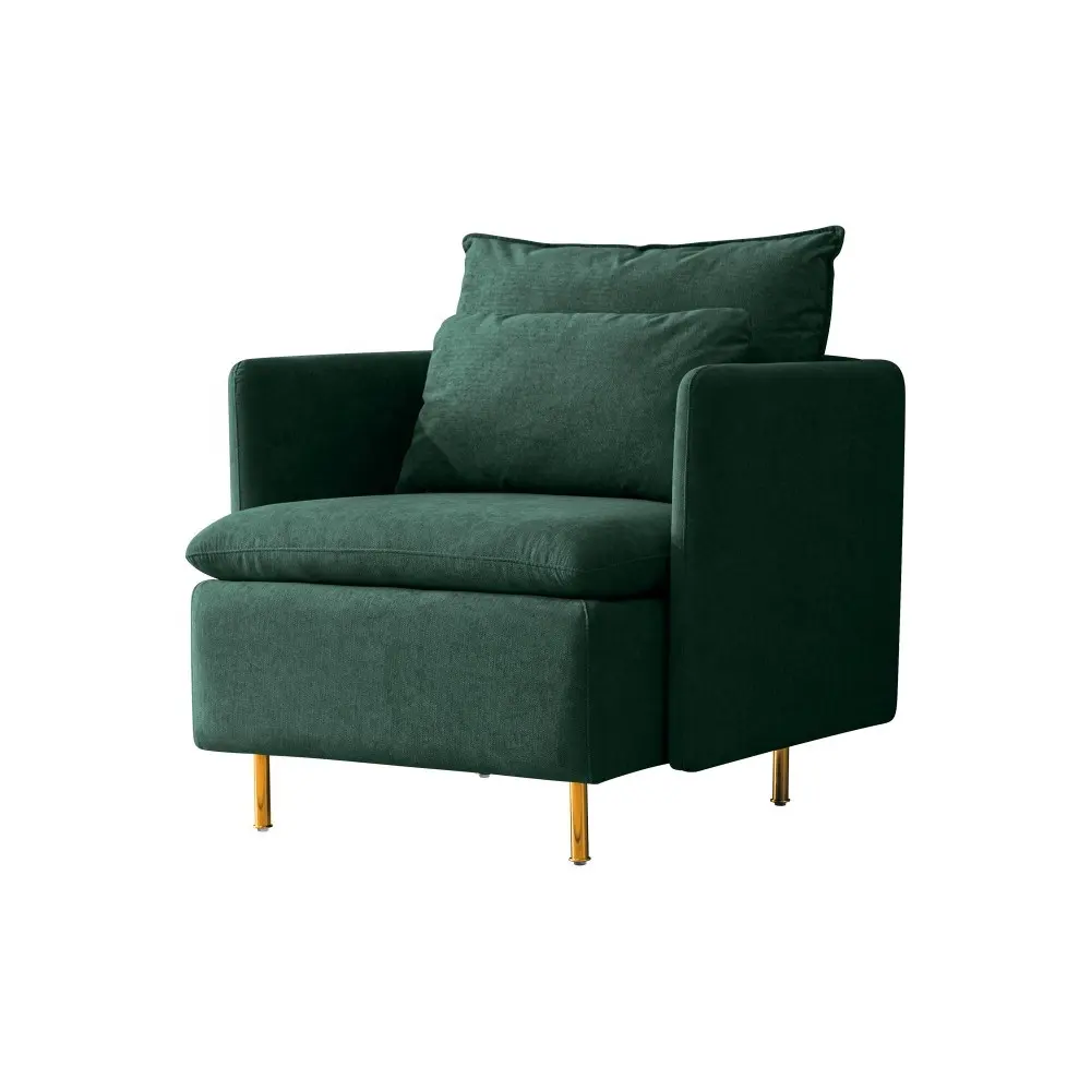 أريكة خضراء من القماش ، كرسي أريكة لغرفة المعيشة بالأثاث المنزلي