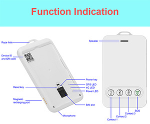 防丢失LBS/WIF/全球定位系统导航跟踪器支持4g sim卡3紧急联系人SOS按钮智能身份证全球定位系统跟踪器