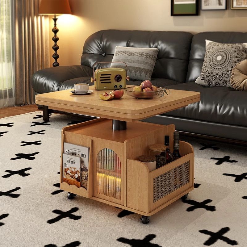 Natural wood color (height adjustable, rotatable, and foldable)