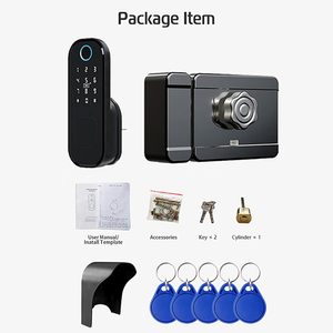 Açık su geçirmez akıllı kilit 5 In1WIFI dijital kod değiştirilebilir kapı kilidi Polymatch parmak izi kilidi daire için, ev güvenlik - Product Image 6
