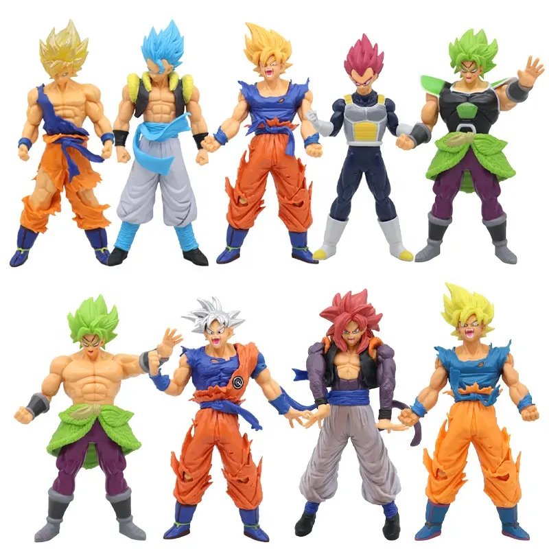 Fábrica al por mayor Anime Dragond Ball Z Figuras DE ACCIÓN Son Goku Figura Super Saiyan Dragond Ball PVC Unisex MODELO Juguete Película y TV