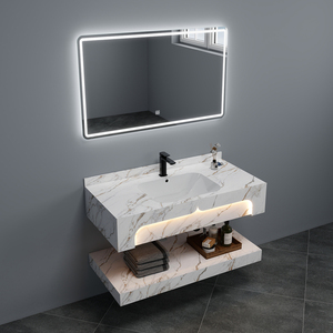 Otel dereceli Modern çift Vanity lavabo duvar asılı dikdörtgen kaya plaka banyo lavabo yatak odası için <span class=keywords><strong>LED</strong></span>/daireler fabrika