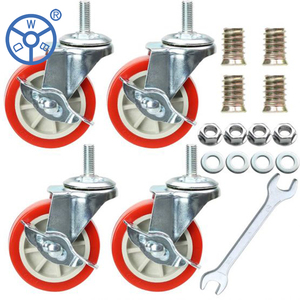 1/1/2/2/5/3 inç küçük döner castor tekerlek pvc tekeri frenli tekerlek - Product Image 6