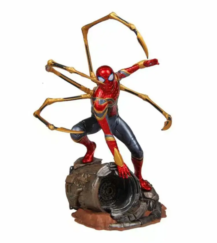 Figuras DE ACCIÓN DE Marvel héroes sin retorno, estatua de Iron Spider Man, Anime, modelo hecho a mano, caja decorativa al por mayor